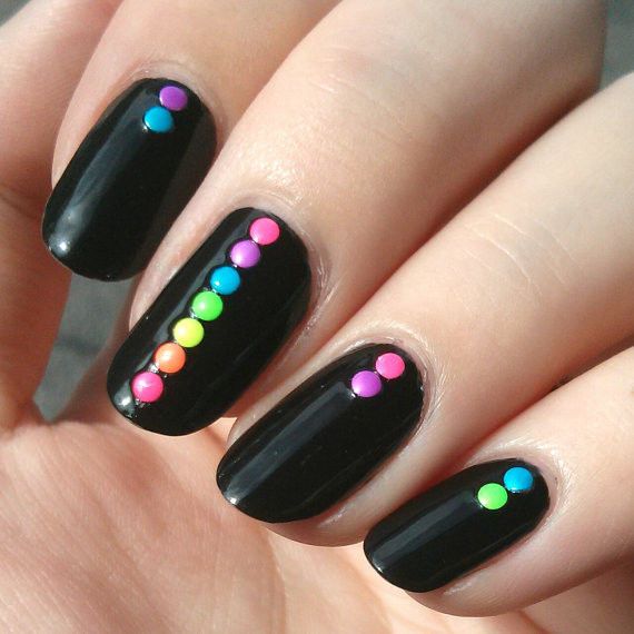 Dark Neon Nails