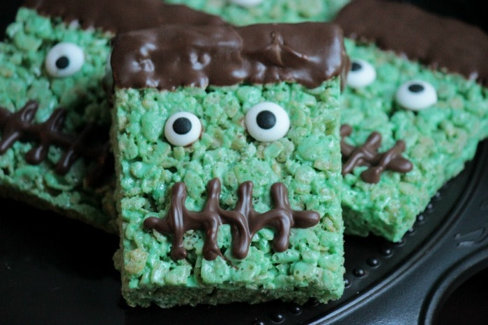 Frankenstein Rice Krispie Halloween Treats