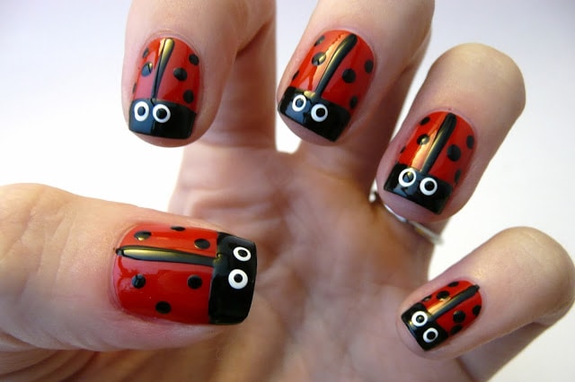 Lady Bug Nail Art