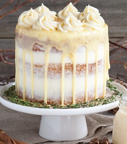 Spiked Eggnog Cake