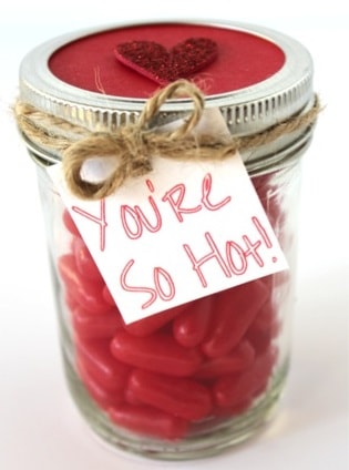 Red Hots Valentine’s Candy Gift in a Jar