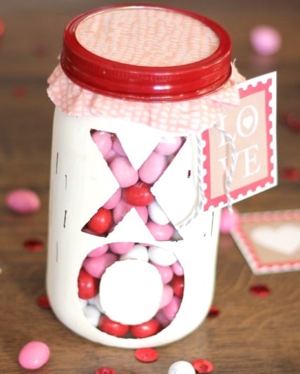 XO See Through Mason Jar for Valentine's Day