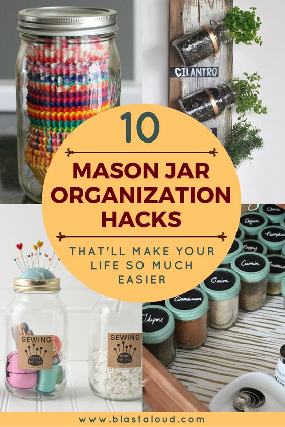 Mason jar organization and storage ideas