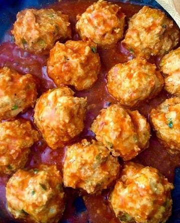 Low Carb Keto Snacks On The Go: Buffalo Chicken Meatballs