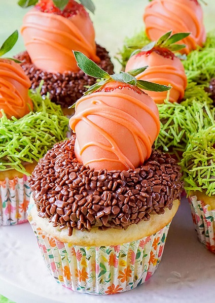 Easy Easter Desserts Recipes: Carrot Patch Cupcakes