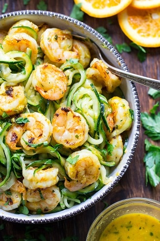 Paleo Recipes For Beginners: Citrus Grilled Shrimp and Zoodles