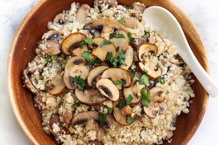 Paleo Recipes For Beginners: Mushroom Risotto with Cauliflower Rice