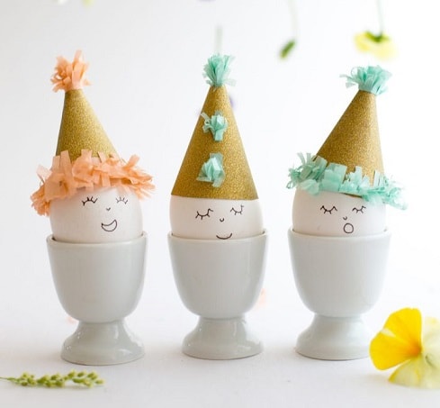 DIY Easter Egg Decorating Ideas: DIY Easter Eggs in Party Hats