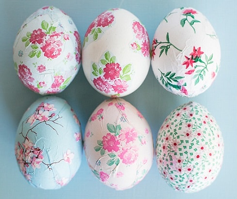 DIY Easter Egg Decorating Ideas: Decoupage eggs