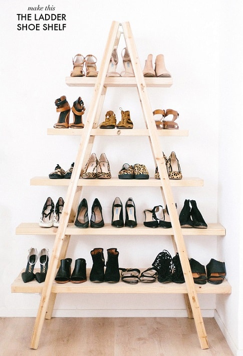 Bedroom organization ideas: Ladder Shoe Shelf