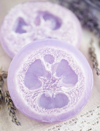 Homemade Soap Recipes: DIY Lavender Loofah Soap