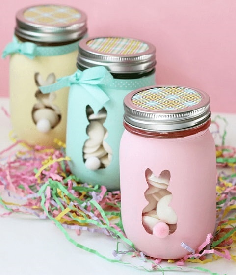 Easter Mason Jar Ideas: Easter Bunny Mason Jars