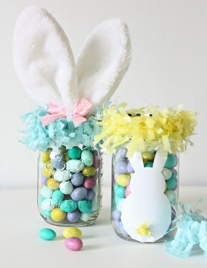 Easter Mason Jar Ideas: Mason Jar Easter Bunny Basket