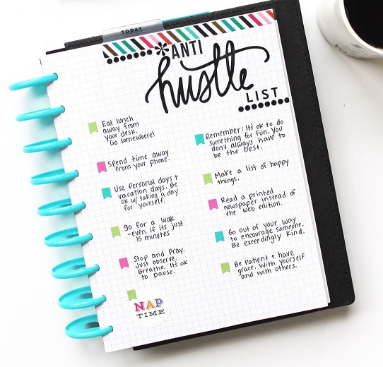 Bullet Journal Ideas: No Hustle List