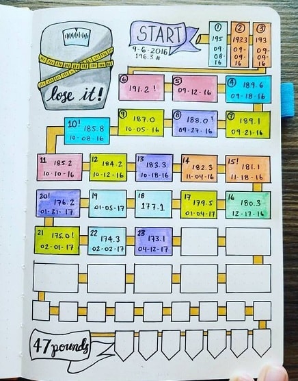 Bullet Journal Ideas: Weight Tracker