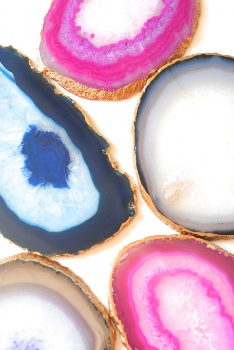 DIY Gifts: Gilded Edge Agate Coasters