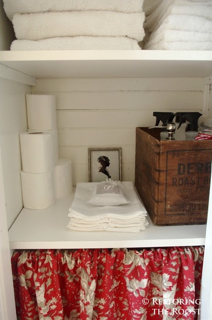 Linen Closet Organization Ideas: Add a Curtain