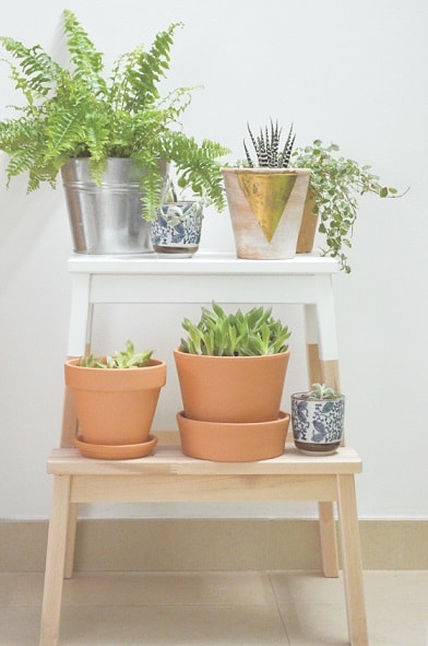 DIY IKEA Hacks: IKEA Stepstool Plant Stand