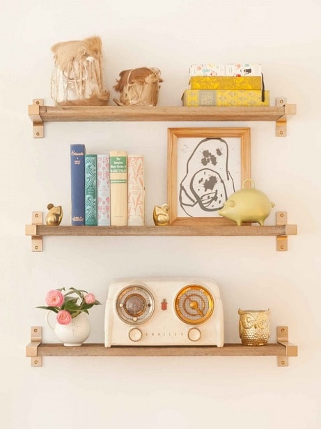 DIY IKEA Hacks: Spray Painted IKEA Bracket Shelves