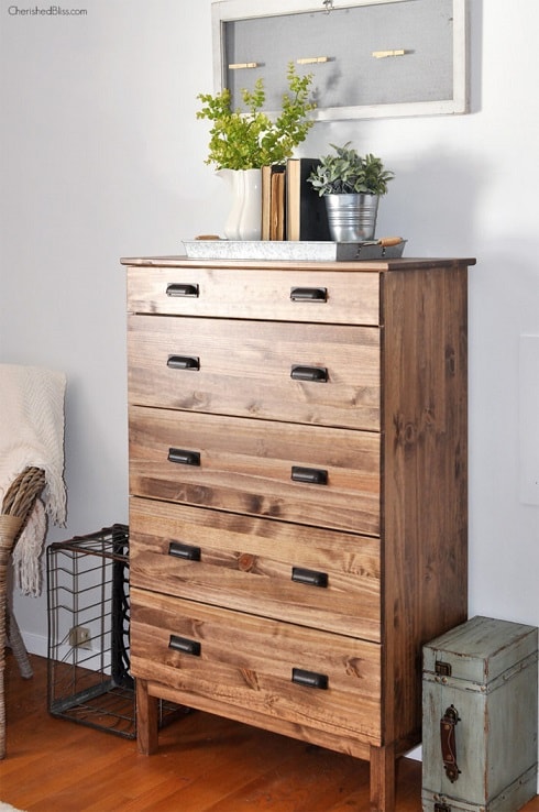 DIY IKEA Hacks: Stained IKEA Tarva Dresser