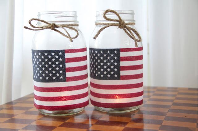4th Of July Decorations: American Flag Mason Jars