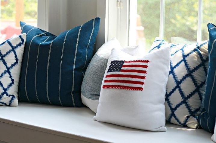 4th Of July Decorations: American Flag Pillow