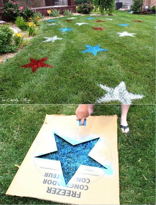 4th Of July Decorations: Painted Lawn Stars