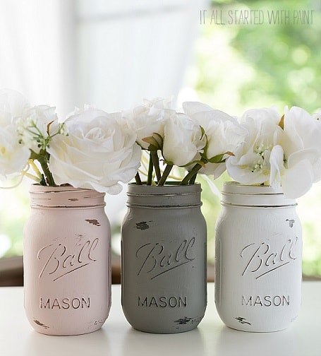 Easy DIY Farmhouse Decor: Painted Mason Jars