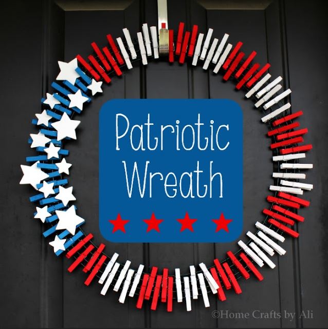 4th Of July Decorations: Patriotic Clothespin Wreath