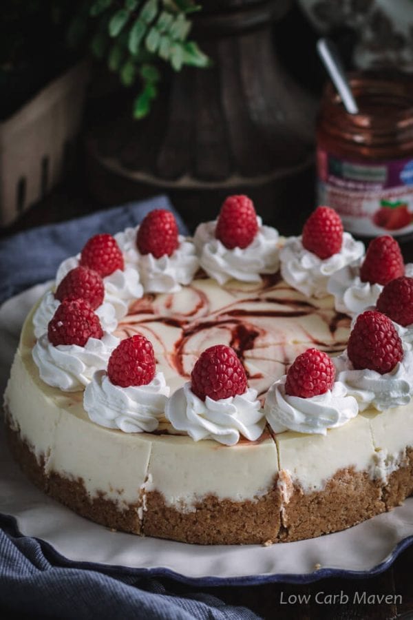 Keto Cheesecake Recipes: Raspberry Swirl Keto Cheesecake