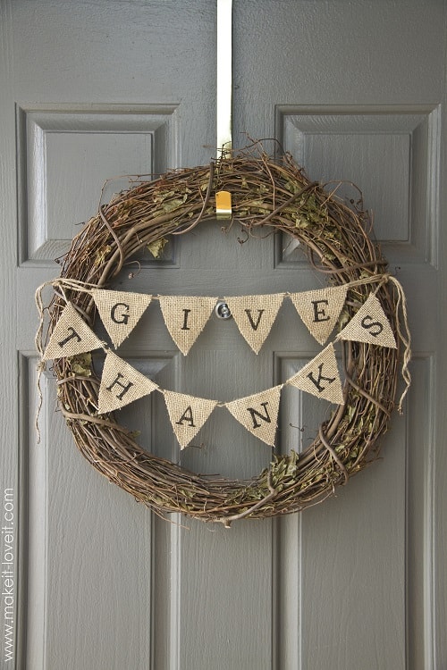 Burlap Bunting DIY Fall Wreath