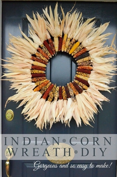 DIY Fall Wreath: Indian Corn Wreath
