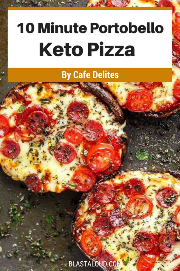 Easy Keto Pizza Recipes: 10 Minute Portobello Pizzas