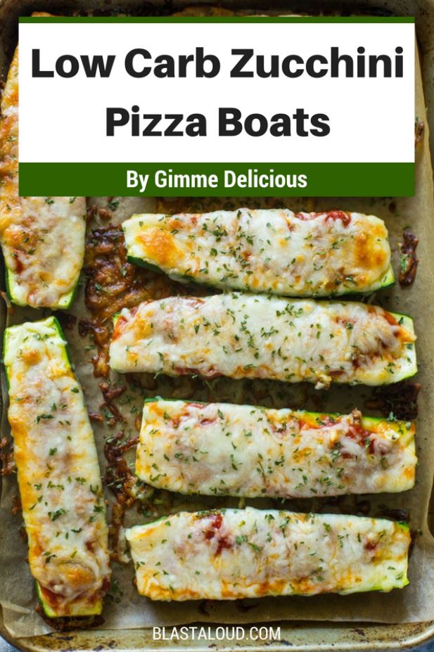 Low Carb Zucchini Pizza Boats