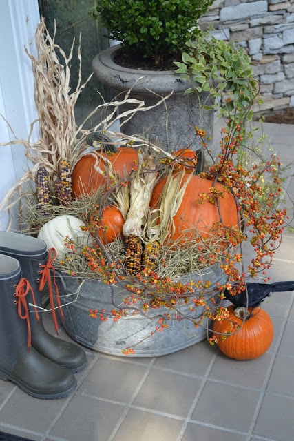 DIY Fall Porch Decorating Ideas: Harvest Display