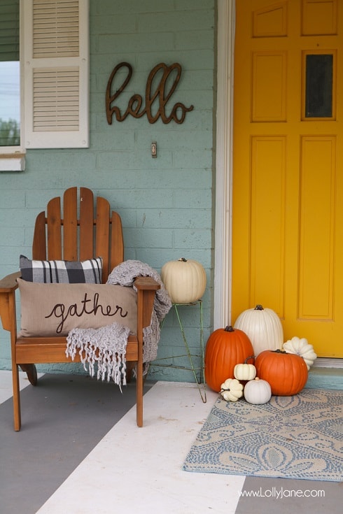 DIY Fall Porch Decorating Ideas: Minimal Fall Porch Furniture