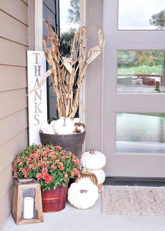 DIY Fall Porch Decorating Ideas: Rustic Metallic Fall Porch