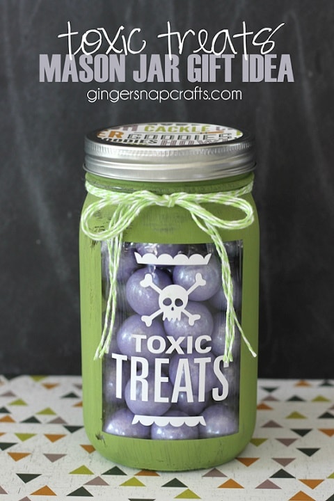 Halloween mason jar gift ideas: Toxic Treats Mason Jar Gift