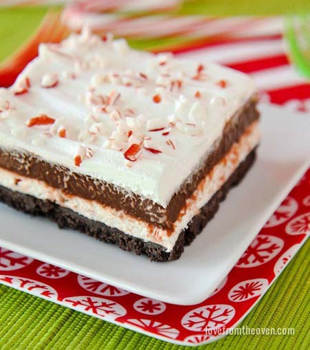 No Bake Christmas Desserts: Chocolate And Peppermint Striped Delight