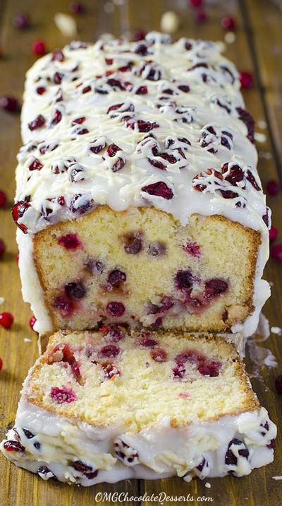 Cranberry Dessert Recipes: Christmas Cranberry Pound Cake