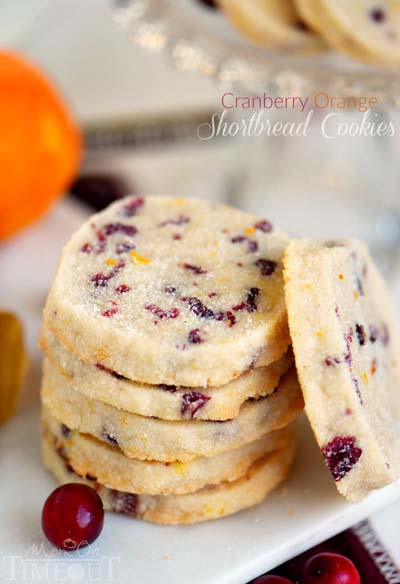 Cranberry Dessert Recipes: Cranberry Orange Shortbread Cookies