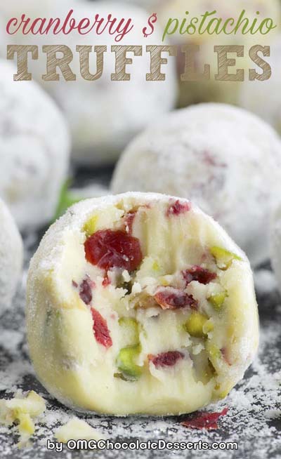 Cranberry Dessert Recipes: Cranberry Pistachio White Chocolate Truffles