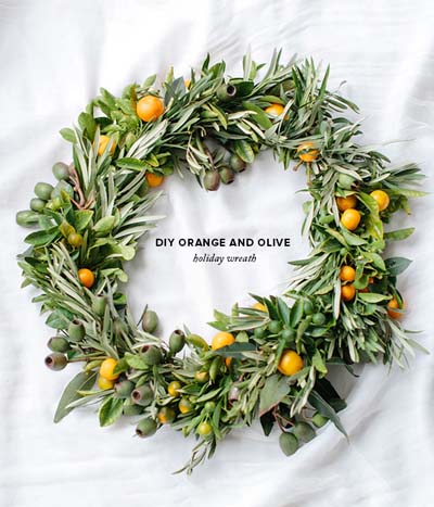 DIY Christmas Wreaths: DIY Orange & Olive Holiday Wreath