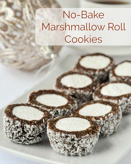 No Bake Christmas Desserts: Marshmallow Roll Cookies