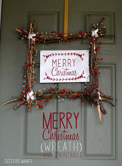 DIY Christmas Wreaths: Merry Christmas Scandinavian Wreath