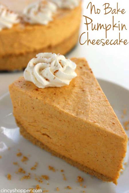 No Bake Christmas Desserts: No Bake Pumpkin Cheesecake