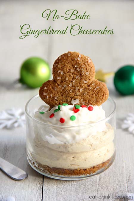 No Bake Christmas Desserts: No-bake Gingerbread Cheesecakes