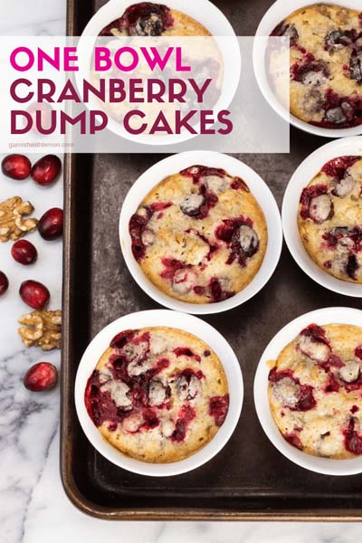 Cranberry Dessert Recipes: One Bowl Mini Cranberry Dump Cakes