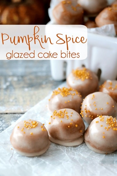 Pumpkin Spice Recipes: Pumpkin Spice Glazed Cake Bites