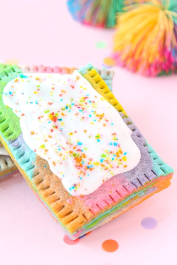 Unicorn desserts: Rainbow Marbled Pop Tart Recipe